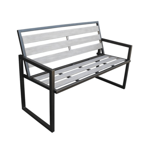 Metal and Wood Outdoor Bench 5ft