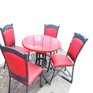 Restaurant Table With 4 Chairs Red