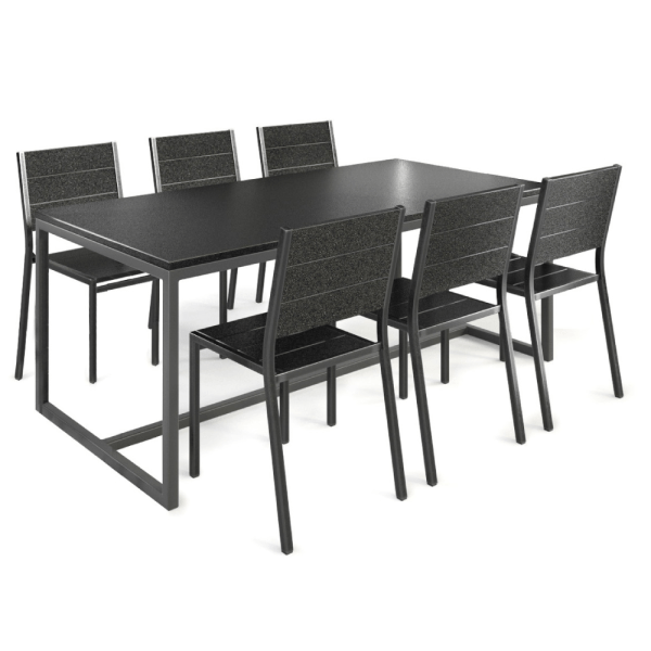 Rectangular Restaurant Dinning Table with 6 Chairs